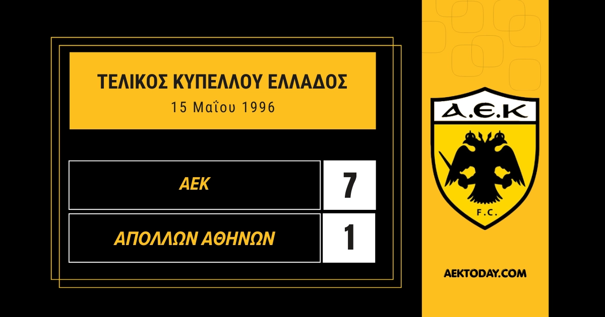 ΑΕΚ - Απόλλων Αθηνών 1996 Τελικός Κυπέλλου